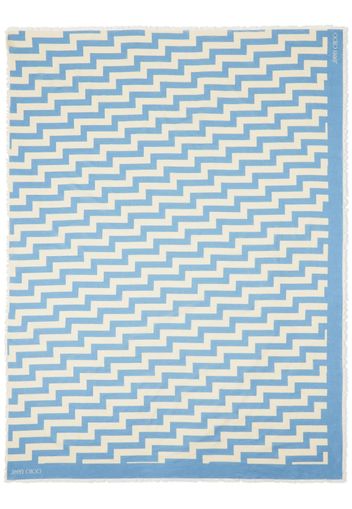 Jimmy Choo Teia abstract-print scarf - Blu