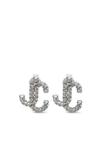 Jimmy Choo JC crystal-embellished stud earrings - Argento