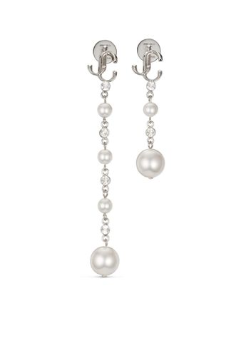 Jimmy Choo pearl-detail drop earrings - Argento