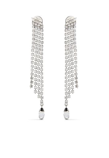 Jimmy Choo Saeda crystal-fringe earrings - Argento