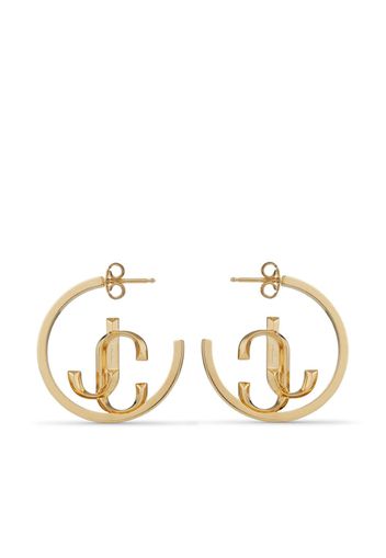 Jimmy Choo logo-lettering medium hoops - Oro