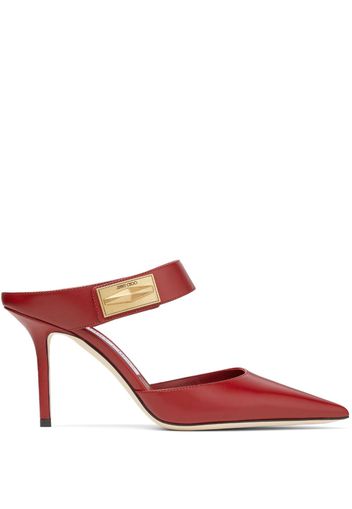 Jimmy Choo Nell 85mm pointed-toe mules - Rosso