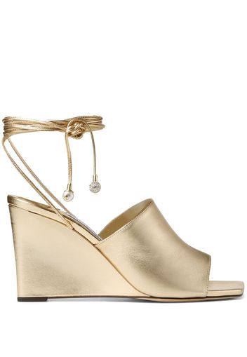 Jimmy Choo Elyna metallic wedge sandals - GOLD