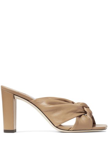 Jimmy Choo Avenue 85mm leather sandals - Toni neutri