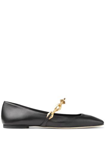 Jimmy Choo Diamond Tilda leather ballerina shoes - Nero