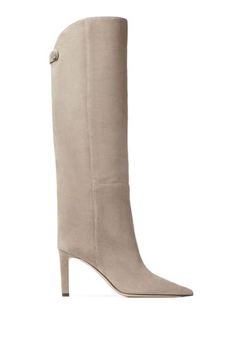 Jimmy Choo Alizze 85mm pointed-toe boots - Toni neutri