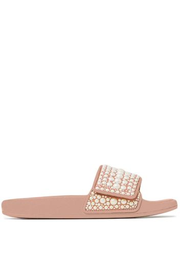 Jimmy Choo Fitz pearl-embellished slides - Rosa