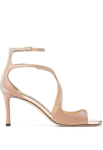 Jimmy Choo Azia 75mm snakeskin-effect sandals - Rosa