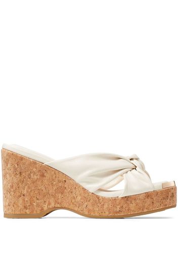 Jimmy Choo Avenue 95mm wedge mules - Bianco