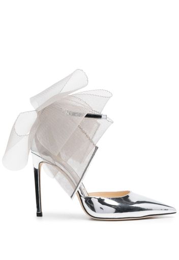 Jimmy Choo Averly 100mm oversized-bow pumps - Argento