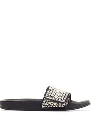 Jimmy Choo Fitz embellished slides - Nero