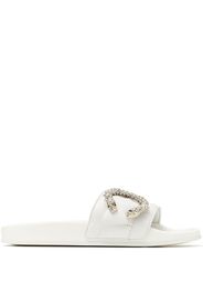 Jimmy Choo Fallon leather slides - Bianco