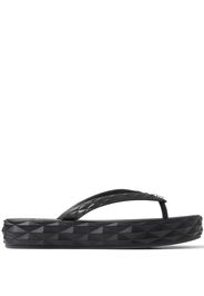 Jimmy Choo Diamond logo plaque flip flops - Nero