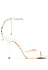 Jimmy Choo Saeda 100mm crystal-strap sandals - Bianco