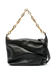 Jimmy Choo Borsa a spalla con zip in pelle - Nero