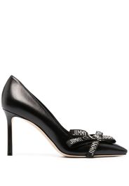 Jimmy Choo 80mm leather logo-print pumps - Nero