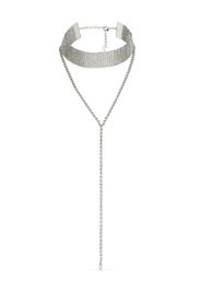 Jimmy Choo Saeda crystal-embellished chain necklace - Argento