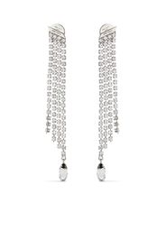 Jimmy Choo Saeda crystal-fringe earrings - Argento