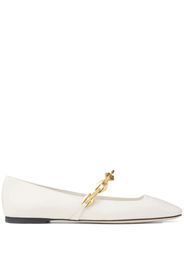 Jimmy Choo Diamond Tilda leather ballerina shoes - Bianco