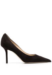 Jimmy Choo Love 85mm pointed leather pumps - Marrone