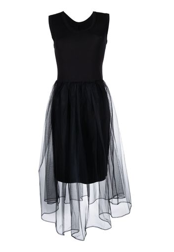 JNBY sleeveless tulle-panel dress - Nero