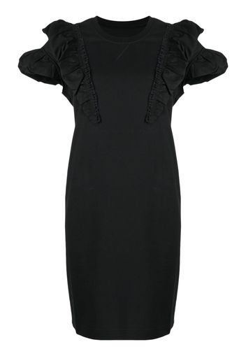 JNBY ruffled-detailed short-sleeved dress - Nero