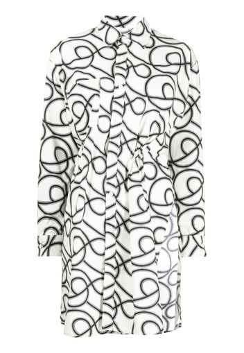 JNBY graphic-print long-sleeved shirt dress - Marrone