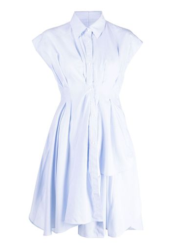 JNBY ruffled fitted-waist cotton dress - Blu
