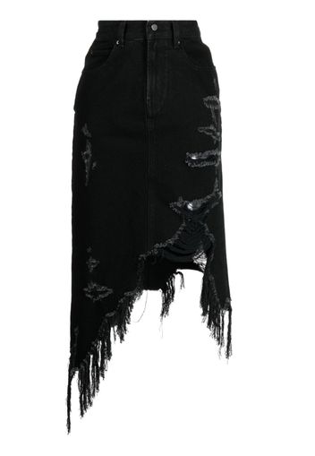 JNBY asymmetric ripped denim skirt - Nero