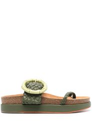 Johanna Ortiz Broadwalk Romance leather slides - Verde