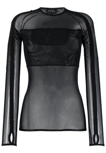 JOHANNA PARV long-sleeve translucent T-shirt - Nero