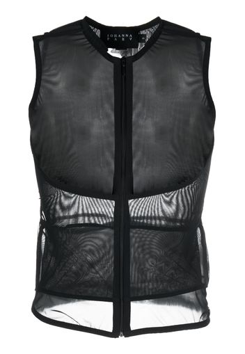 JOHANNA PARV panelled transparent tank top - Nero