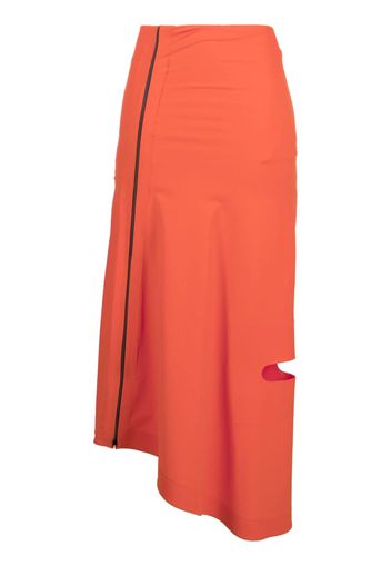 JOHANNA PARV cut-out asymmetric midi skirt - Arancione