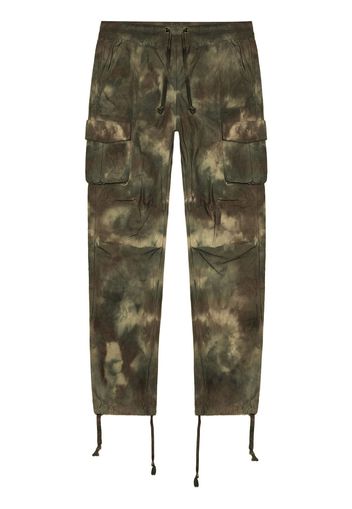 John Elliott camouflage tie-dye cargo pants - Verde