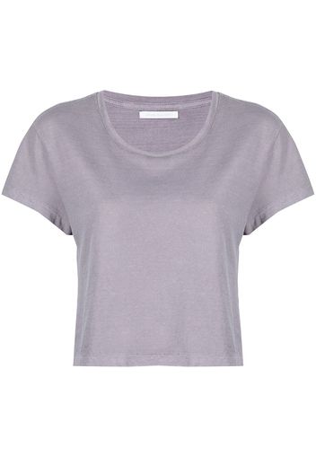 John Elliott T-shirt con scollo ampio crop - Viola