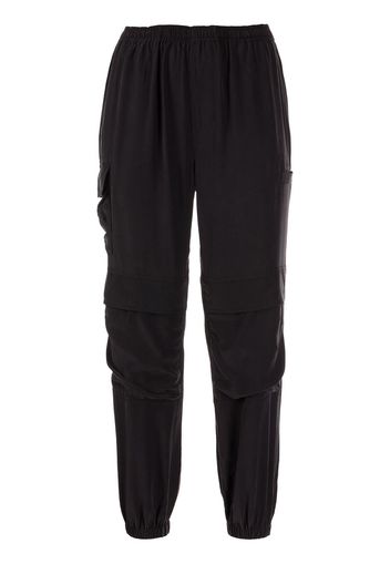 John Elliott tapered-leg cropped silk trousers - Nero