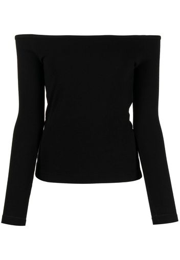 John Elliott off-shoulder fine-ribbed blouse - Nero