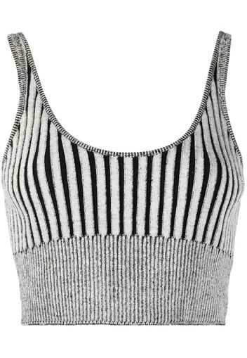 John Elliott knitted cotton-silk cropped top - Grigio