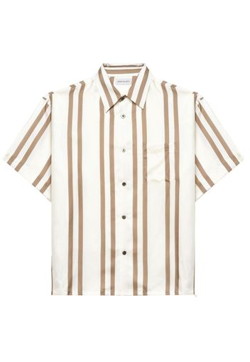 John Elliott stripe-print silk shirt - Bianco