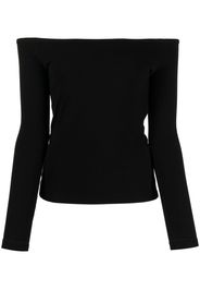 John Elliott off-shoulder fine-ribbed blouse - Nero