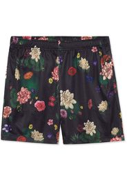 John Elliott floral-print track shorts - Nero