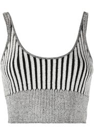 John Elliott knitted cotton-silk cropped top - Grigio