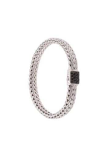 Bracciale Classic Chain in argento e zaffiri neri