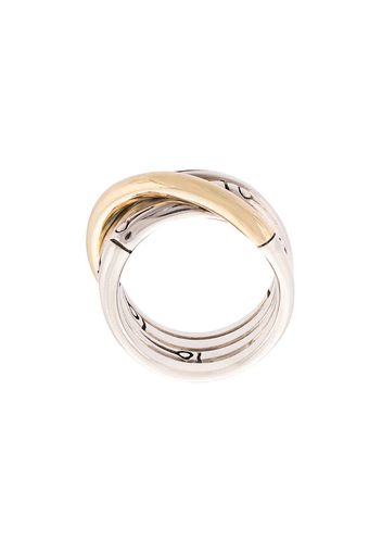 Anello a fascia in oro 18kt e argento sterling