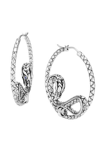 John Hardy Legends Naga sapphire hoop earrings - Argento