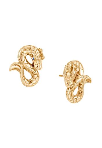 John Hardy 18kt yellow gold Legends Naga sapphire stud earrings - Oro