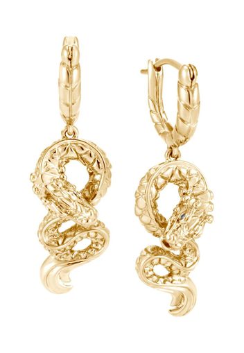 John Hardy 18kt yellow gold Legends Naga sapphire drop earrings - Oro