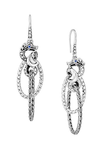 John Hardy Legends Naga sapphire drop earrings - Argento