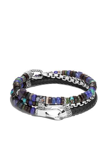 John Hardy Classic Chain silver beads triple wrap bracelet - Nero