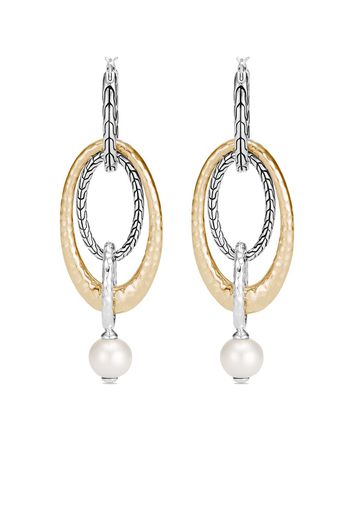 John Hardy "Orecchini con pendente in oro 18kt, argento sterling e perla"